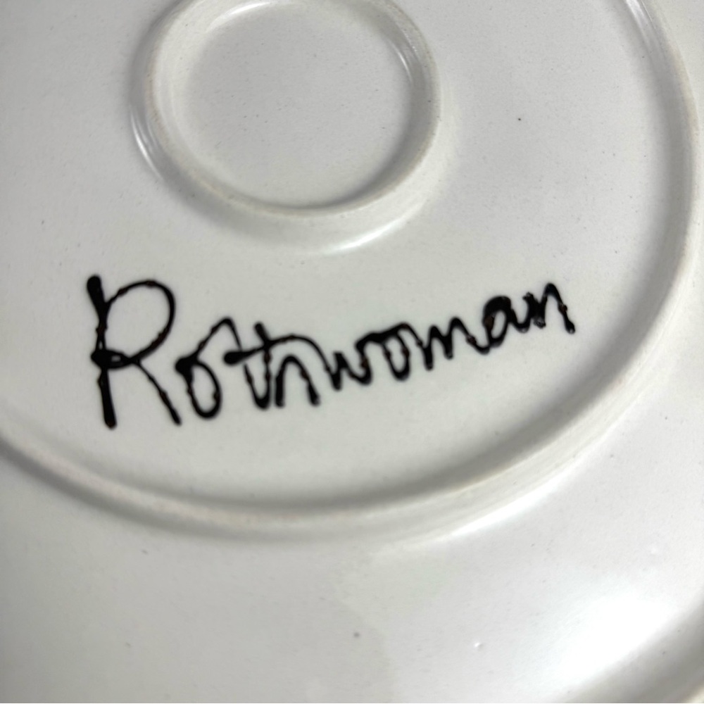 Vintage Janet Rothwoman Pottery Chef Platter 1970s CA Ceramic Hand Painted 13.5โ - Picture 6 of 12